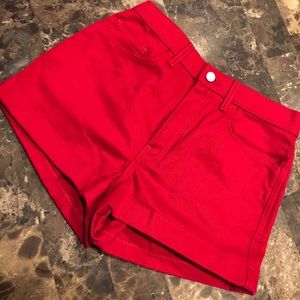Brand new never worn red jean shorts